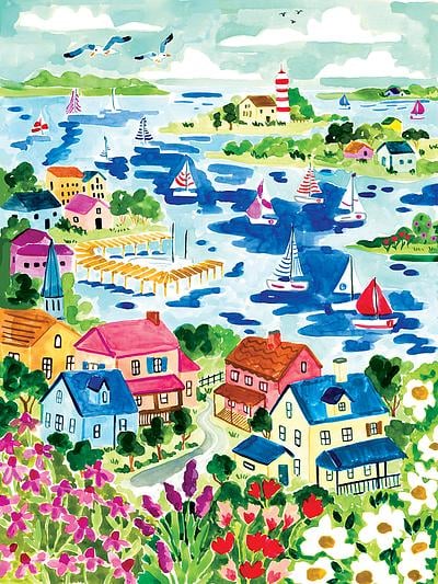 Coastal Town by Sabina Fenn - Sabina Print Co on Artfully Walls