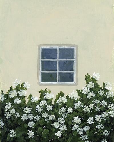 本人直筆サイン付】Carol Pugh 水彩画 Hollyhocks Hollyhocks Flower
