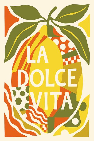 アート・デザイン・音楽 ALJ ASSOCIAZIONE LIUTARIA ITALIANA 2000 La Dolce Vita Lemon Print by Edith Kurc - Wild Fever Studio on
