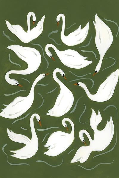 Seven Swans a Swimming 2 by Haley Knighten on Artfully Walls