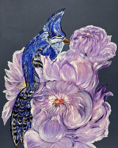 Purple Papillon Dog by Davina Guldstov on Artfully Walls